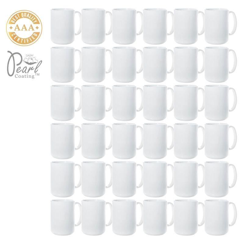Pearl Coating 15oz Sublimation White Mug 36 Pieces